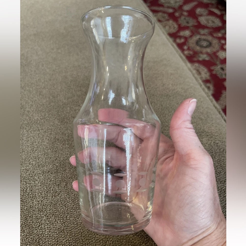 Vintage Glass Salad Dressing Cruet Jar
Container 6.5" No Lid.